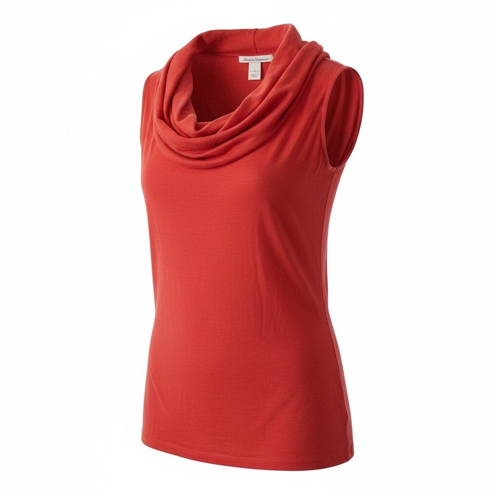 Kenneth Cole New York Red Cowl Neck Sleeveless Tank Top XS Solid Knit Business